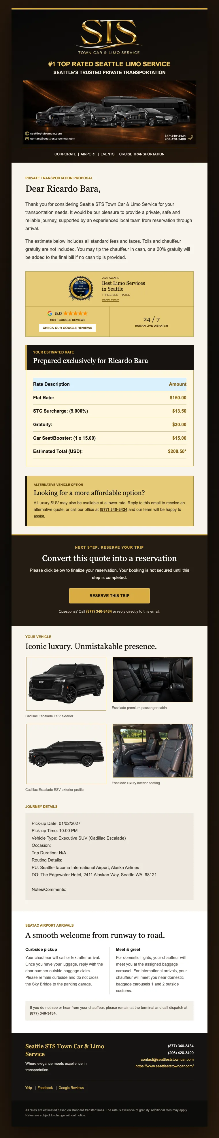 The v10 quote email, top to bottom. Open full size.