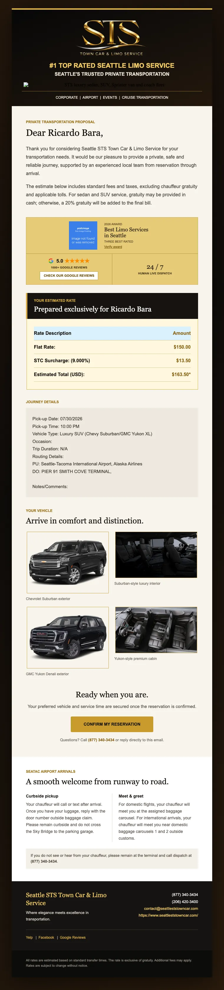 The v6 quote email, top to bottom. Open full size.