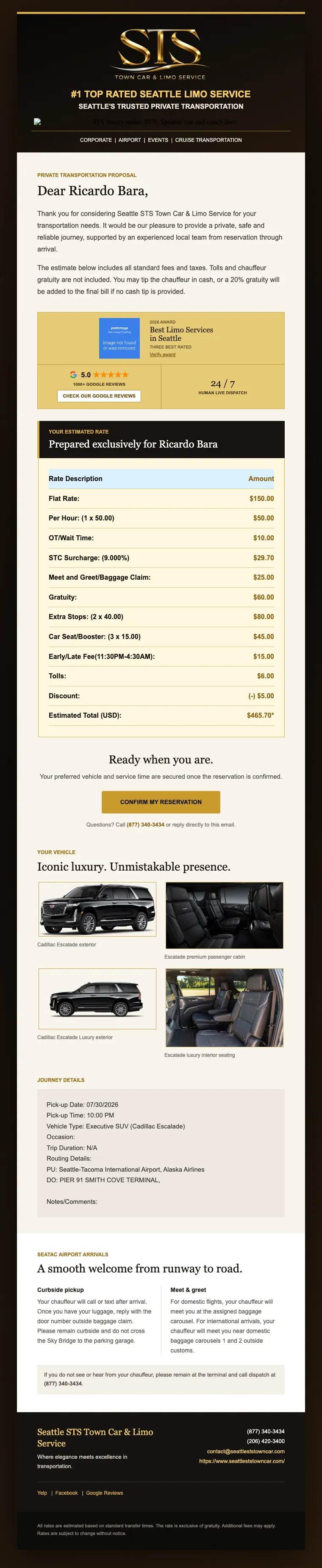 The v8 quote email, top to bottom. Open full size.